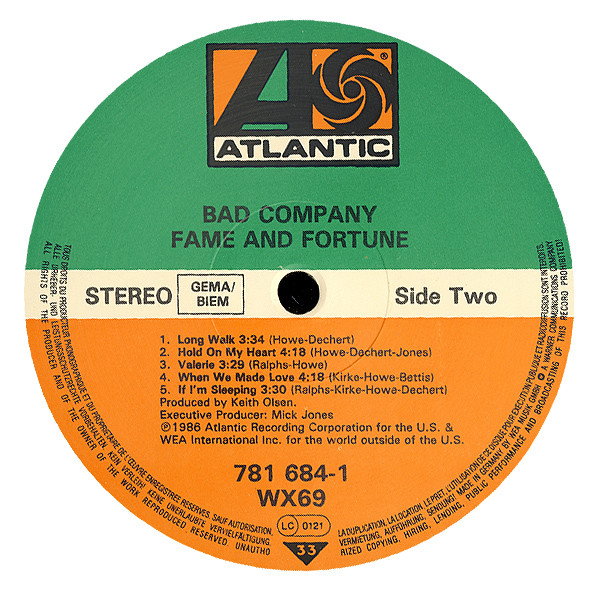 Bad Company (3) - Fame And Fortune (LP, Album) - Afbeelding 4