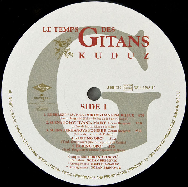 Goran Bregović - Le Temps Des Gitans / Kuduz (Extrait De La Bande Originale Du Film = Original Soundtrack) (LP, Comp, RE) - Afbeelding 3