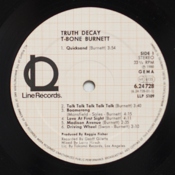T-Bone Burnett - Truth Decay (LP, Album) - Afbeelding 3