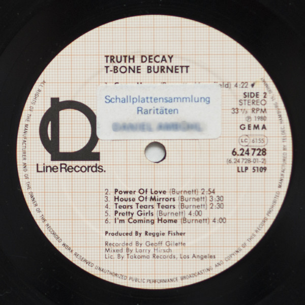 T-Bone Burnett - Truth Decay (LP, Album) - Afbeelding 4