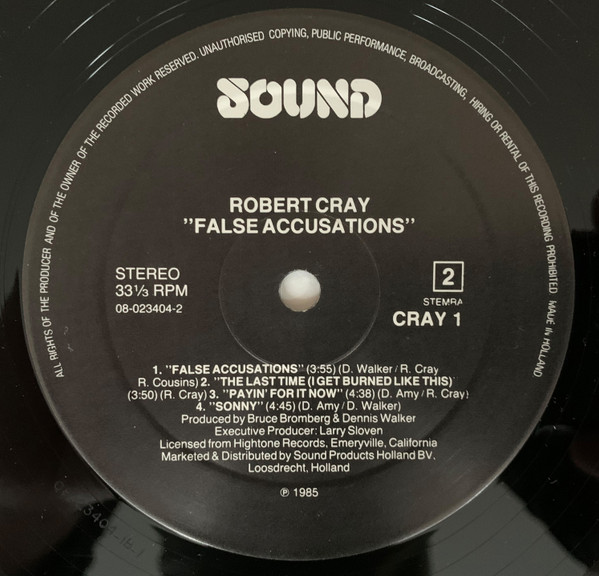 The Robert Cray Band - False Accusations (LP, Album) - Afbeelding 4