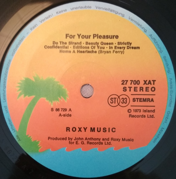 Roxy Music - For Your Pleasure (LP, Album, RE, Gat) - Afbeelding 3