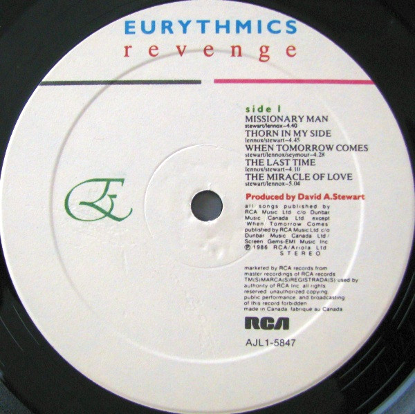 Eurythmics - Revenge (LP, Album) - Afbeelding 3