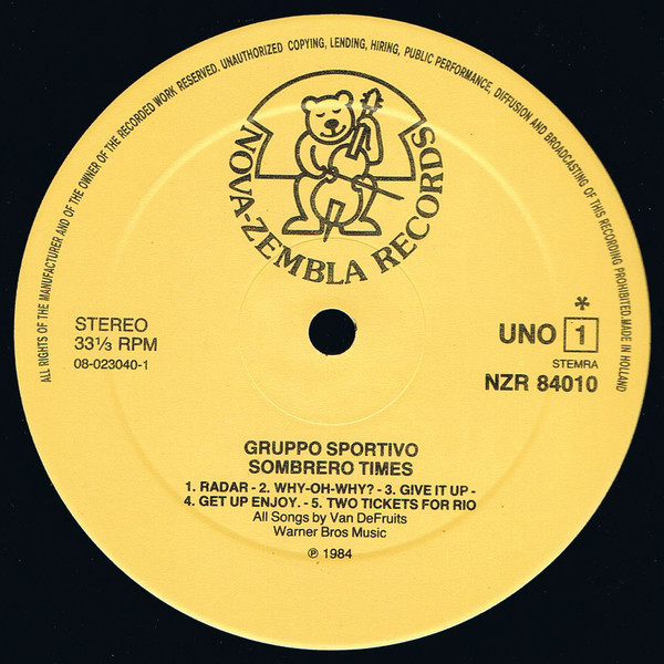 Gruppo Sportivo - Sombrero Times (LP, Album) - Afbeelding 3