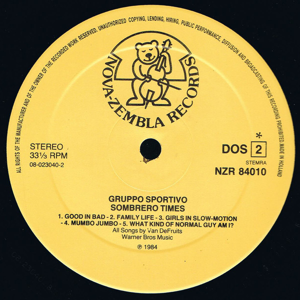 Gruppo Sportivo - Sombrero Times (LP, Album) - Afbeelding 4