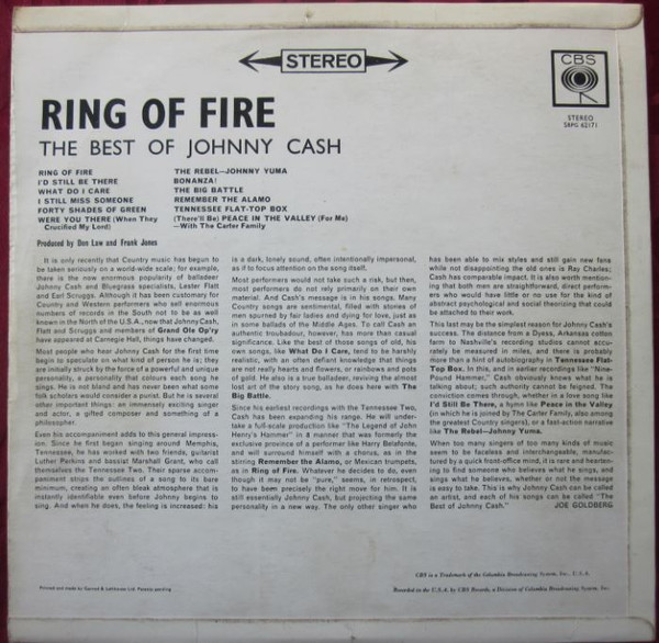 Johnny Cash - Ring Of Fire The Best Of Johnny Cash (LP, Comp) - Afbeelding 2