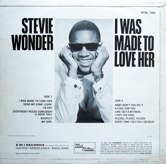 Stevie Wonder - I Was Made To Love Her (LP, Album) - Afbeelding 2