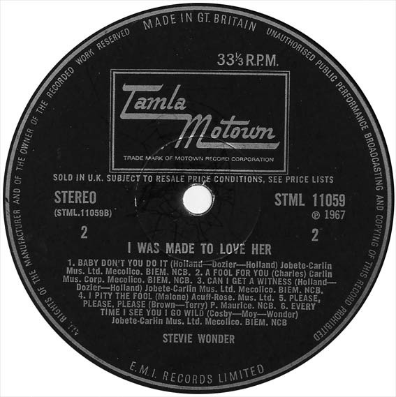 Stevie Wonder - I Was Made To Love Her (LP, Album) - Afbeelding 4