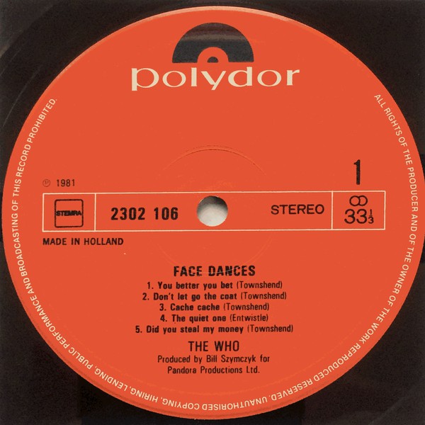 The Who - Face Dances (LP, Album) - Afbeelding 5