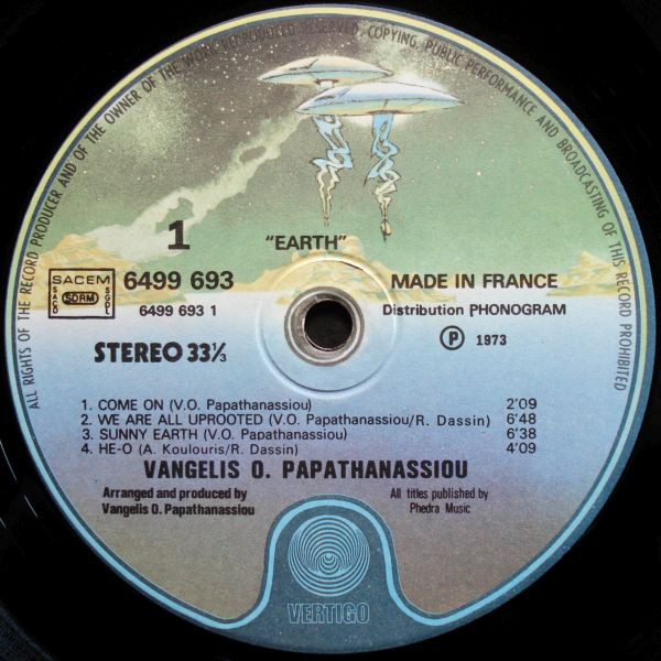 Evangelos Papathanassiou - Earth (LP, Album) - Afbeelding 3