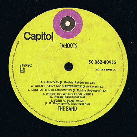 The Band - Cahoots (LP, Album, Gat) - Afbeelding 5