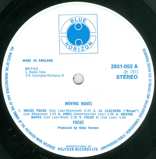 Focus (2) - Moving Waves (LP, Album) - Afbeelding 3