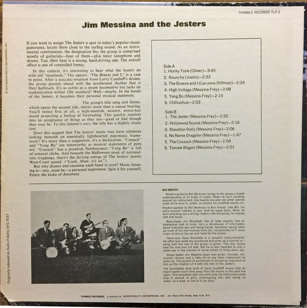 Jim Messina & His Jesters - Jim Messina And The Jesters (LP, Album, Promo, RE) - Afbeelding 2