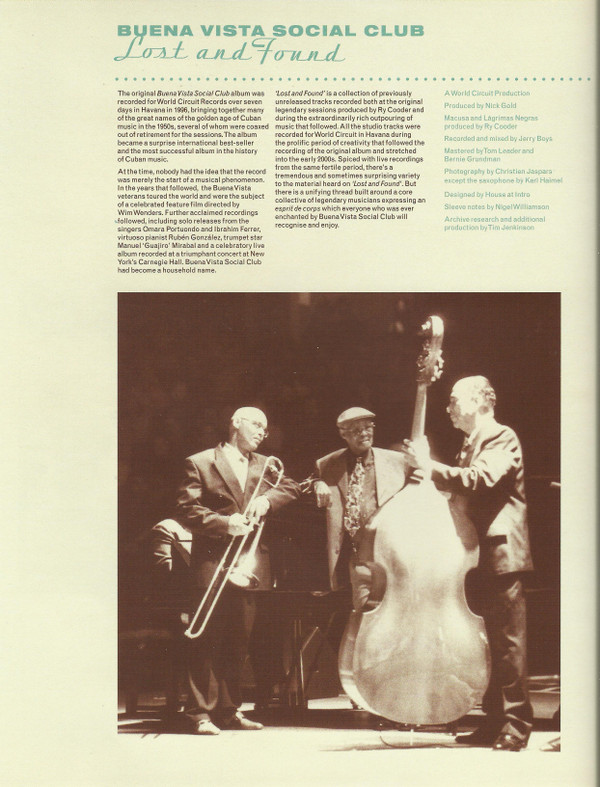 Buena Vista Social Club - Lost And Found (LP, Album) - Afbeelding 5