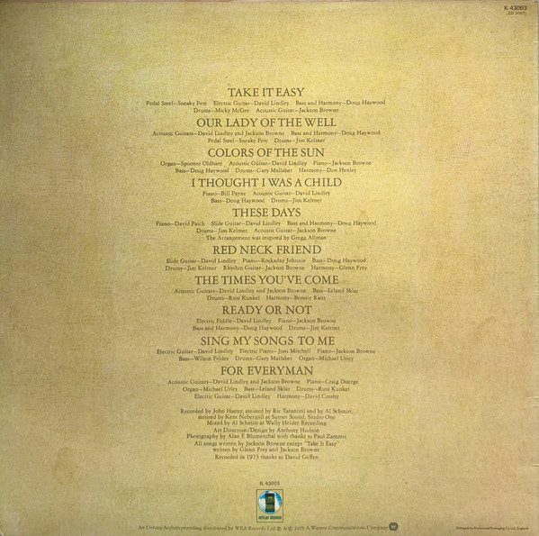 Jackson Browne - For Everyman (LP, Album, RE) - Afbeelding 2