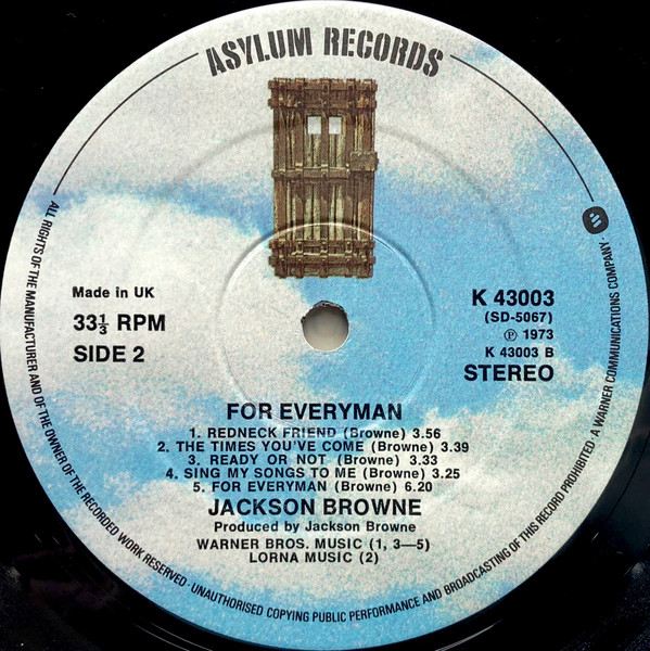Jackson Browne - For Everyman (LP, Album, RE) - Afbeelding 4