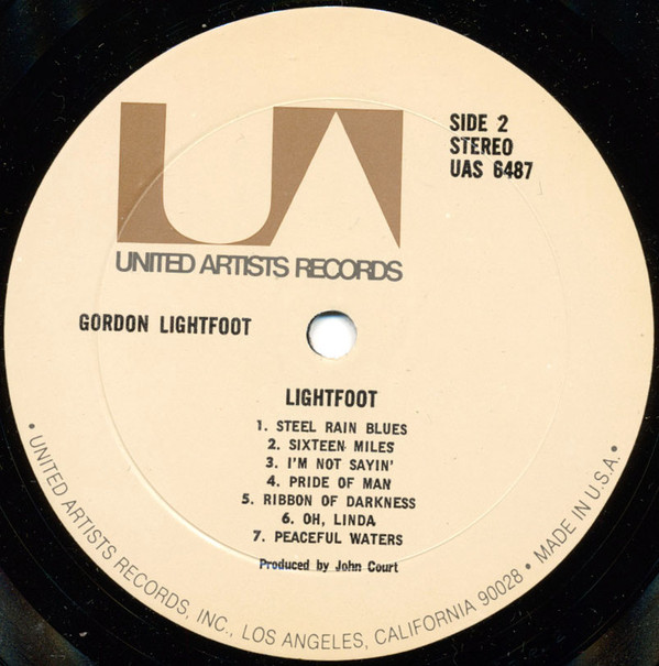 Gordon Lightfoot - Lightfoot (LP, Album, RE) - Afbeelding 3