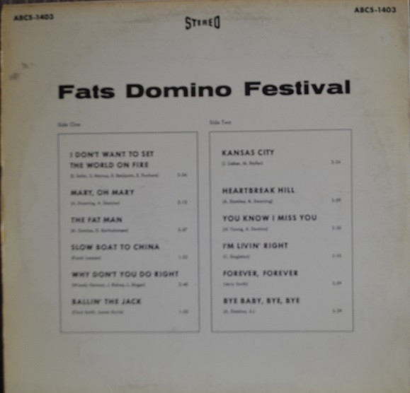 Fats Domino - Fats Domino Festival Vol. 2 (LP, Comp) - Afbeelding 2