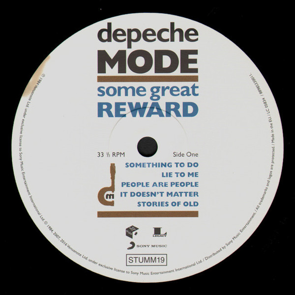 Depeche Mode - Some Great Reward (LP, Album, RE, RM, Gat) - Afbeelding 3