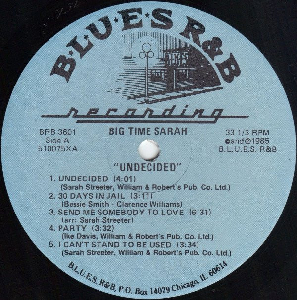 Big Time Sarah - Undecided (LP, Album) - Afbeelding 3